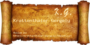 Krattenthaler Gergely névjegykártya