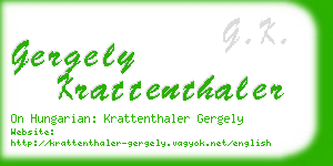 gergely krattenthaler business card